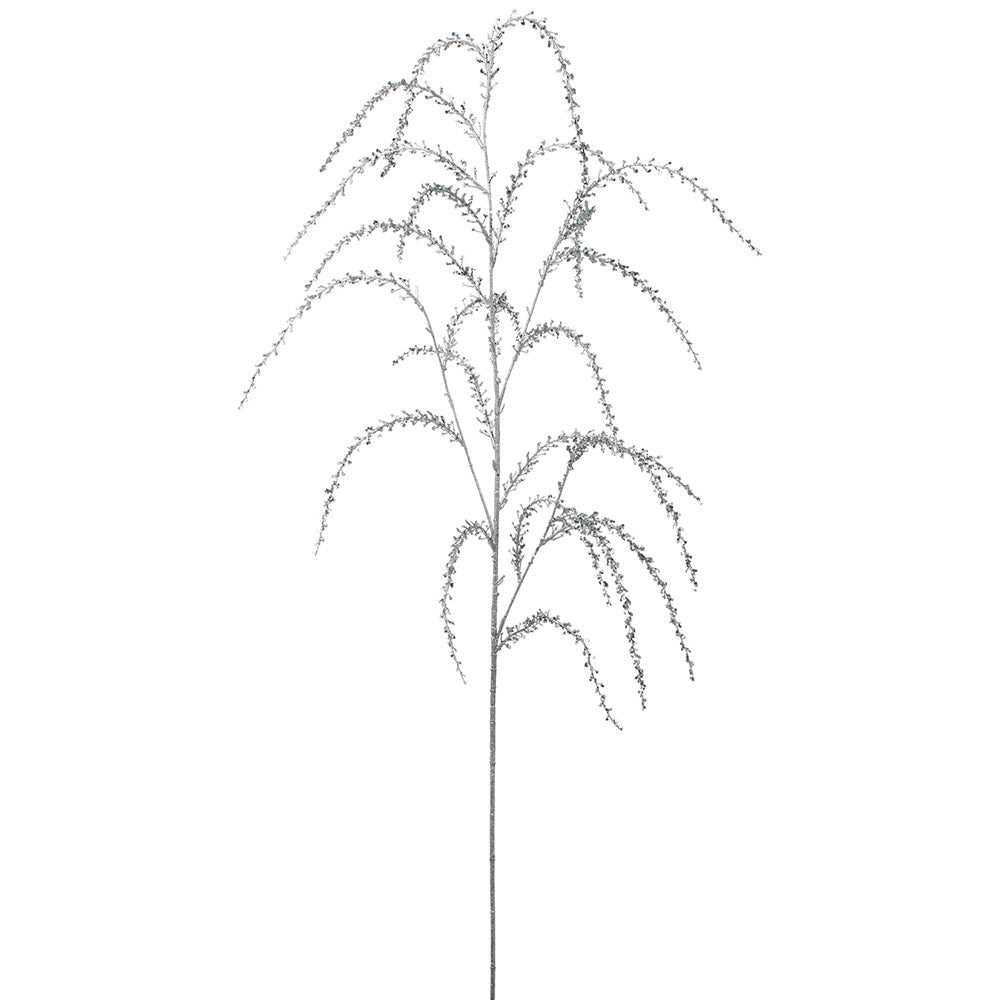 53.5" Hanging Glittered Artificial Amaranthus Flower Stem -Silver (Pack of 12) - XAR725-SI