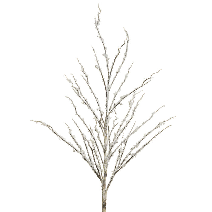 38" Snowed Artificial Plastic Birch Tree Branch Stem -Brown/Ice (pack of 12) - XAS038-BR/IC