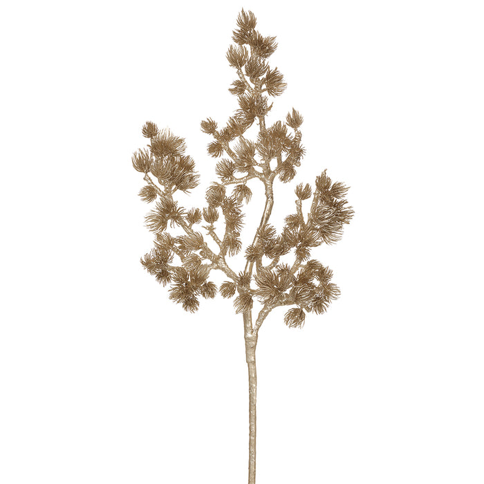 28" Metallic Artificial Ming Pine Stem -Champagne (Pack of 12) - XAS093-CN