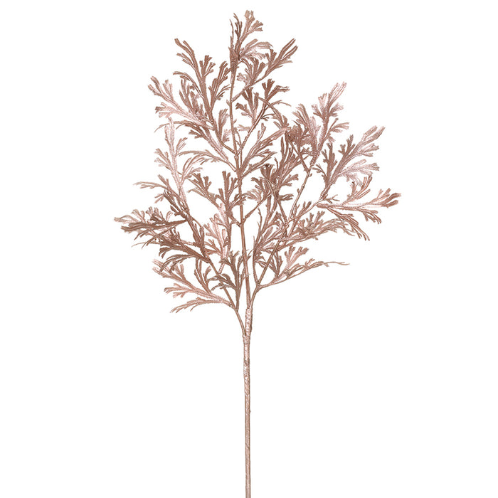 27" Metallic Artificial Fern Leaf Stem -Pink (Pack of 12) - XAS098-PK