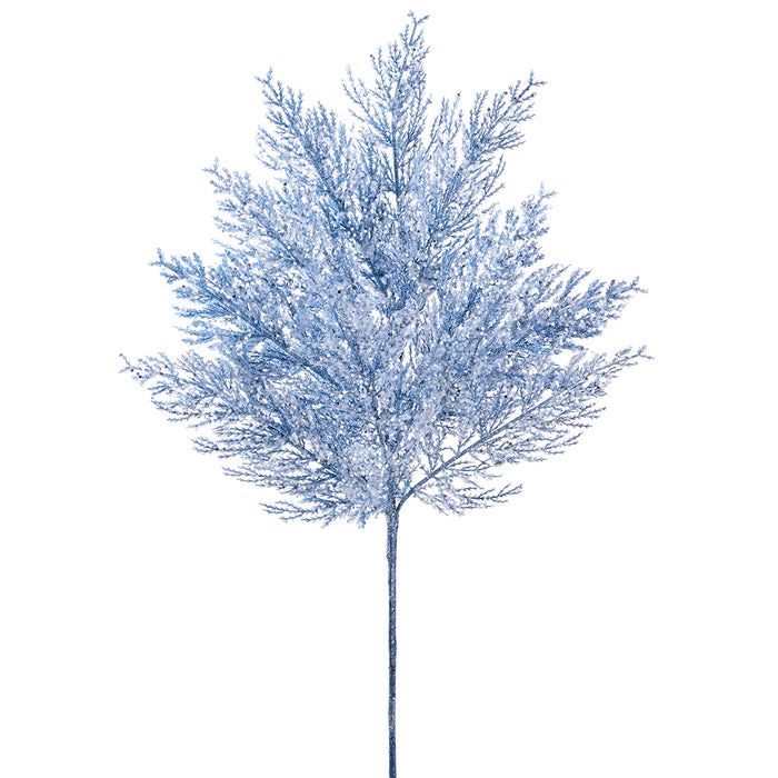 27" Glittered Artificial Pine Stem -Blue (pack of 12) - XAS115-BL