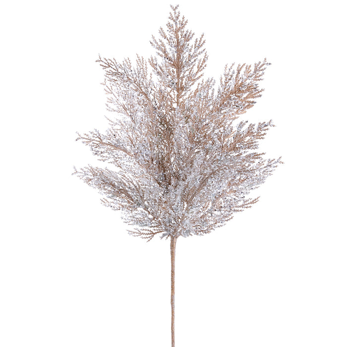 27" Glittered Artificial Pine Stem -Champagne (Pack of 12) - XAS115-CN