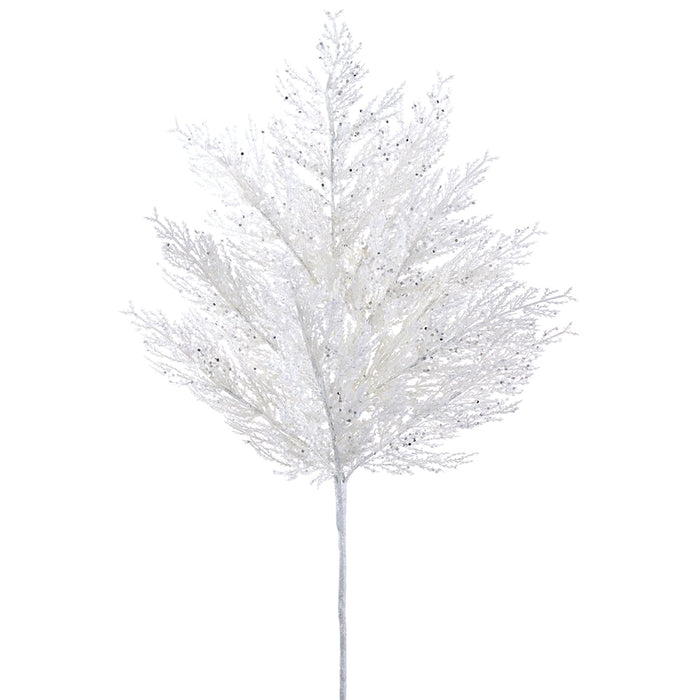 27" Glittered Artificial Pine Stem -White (Pack of 12) - XAS115-WH