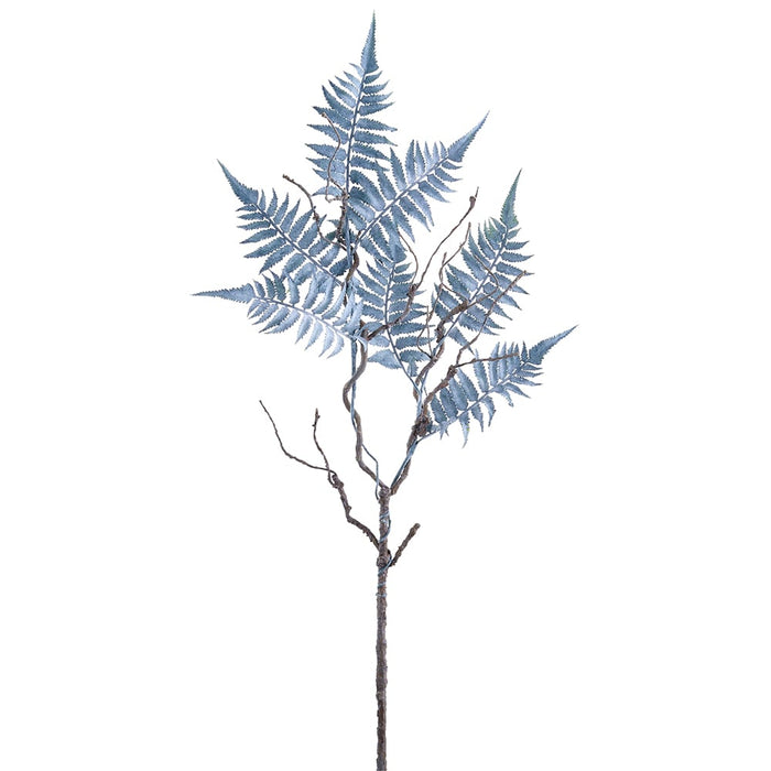 33" Artificial Boston Fern Leaf Stem -Blue (Pack of 12) - XAS138-BL