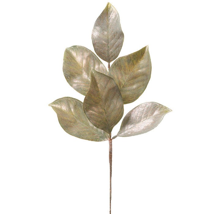 20" Magnolia Leaf Artificial Stem -Green/Gold (Pack of 36) - XAS204-GR/GO