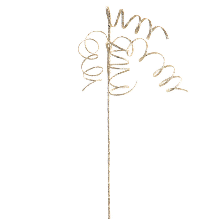 26.4" Glittered Spiral Stem -Light Gold (Pack of 12) - XAS206-GO/LT