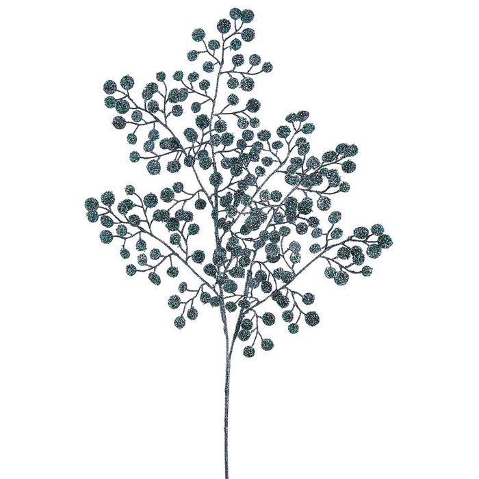 38" Glittered Artificial Jade Plant Stem -Peacock (Pack of 12) - XAS251-PC