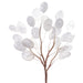 11" Artificial Silver Dollar Lunaria Leaf Stem -White (Pack of 12) - XAS293-WH
