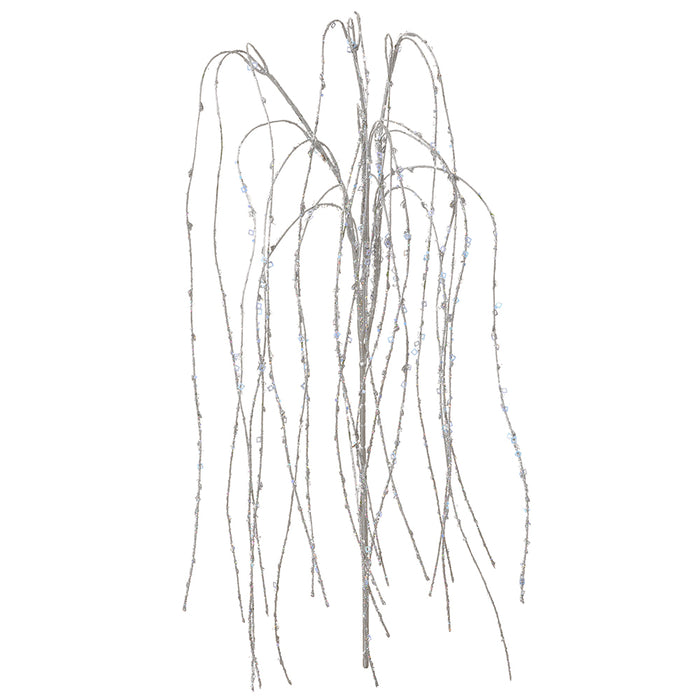 52" Beaded Hanging Artificial Pearl Stem -Clear/Silver (Pack of 12) - XAS313-CW/SI