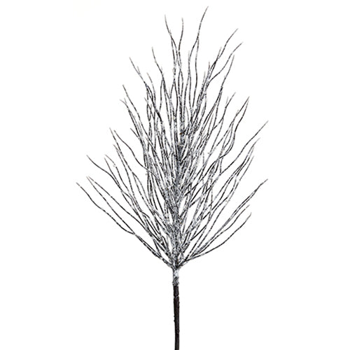 26" Glittered Artificial Plastic Twig Stem -White (Pack of 12) - XAS321-WH