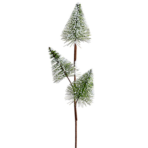 20" Snowed Artificial Pine Tree Stem -Green (pack of 12) - XAS327-GR/SN