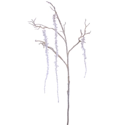 36" Hanging Beaded Amaranthus Artificial Stem -Clear/White (pack of 12) - XAS361-CW/WH