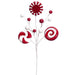 16" Artificial Candy & Berry Stem -Red/White (pack of 12) - XAS387-RE/WH