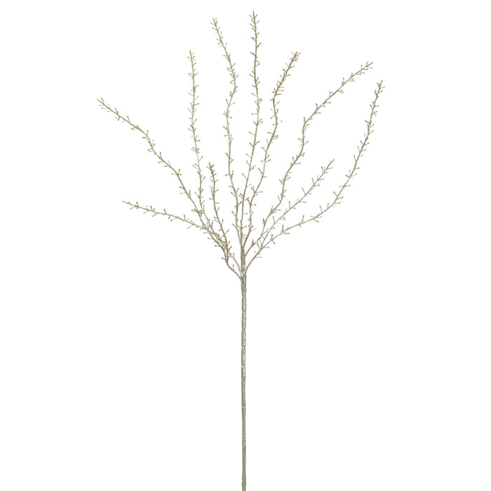 30" Glittered Artificial Peppergrass Stem -Green/Silver (pack of 12) - XAS404-GR/SI