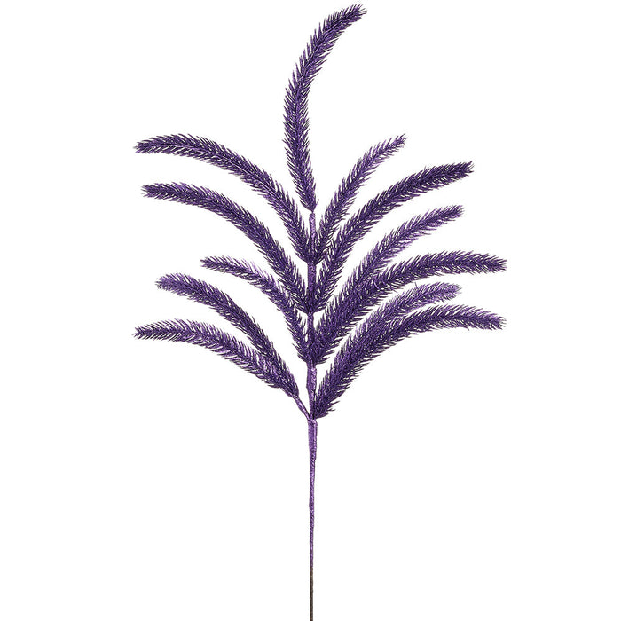 22" Glittered Artificial Pine Stem -Purple (pack of 36) - XAS418-PU