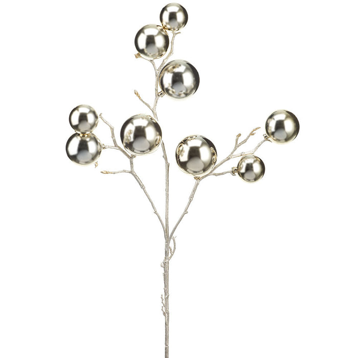 21" Plastic Ball Artificial Stem -Champagne (Pack of 6) - XAS461-CN