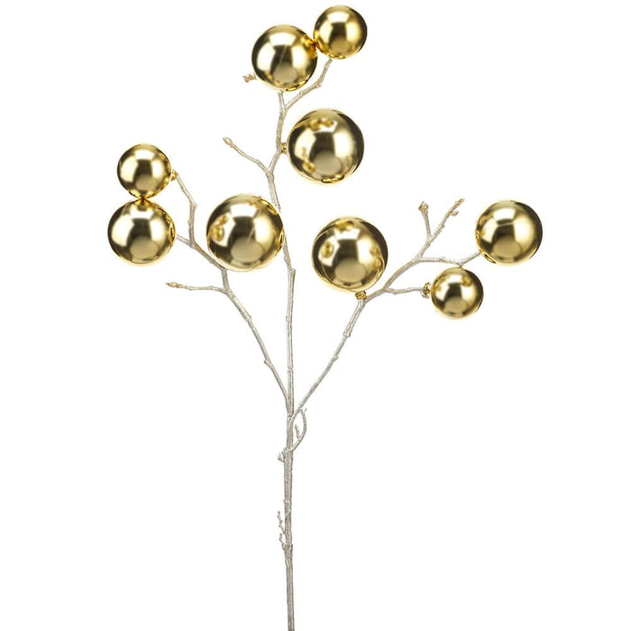 21" Plastic Ball Artificial Stem -Gold (Pack of 6) - XAS461-GO