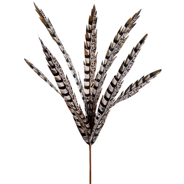 33" Artificial Pheasant Feather Stem -Brown/Black (Pack of 12) - XAS470-BR/BK
