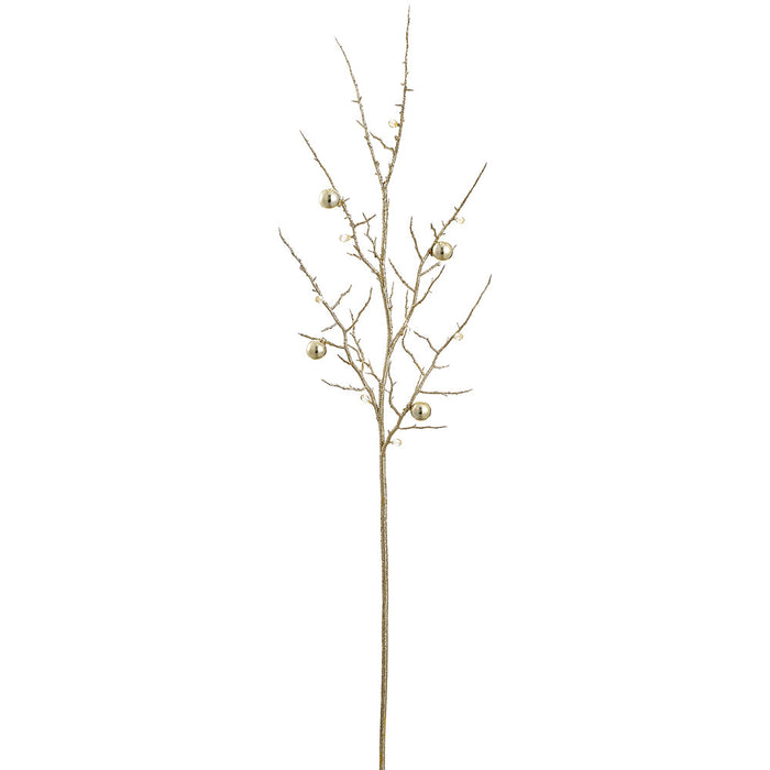 48" Glittered Artificial Ball & Twig Stem -Gold (Pack of 12) - XAS471-GO