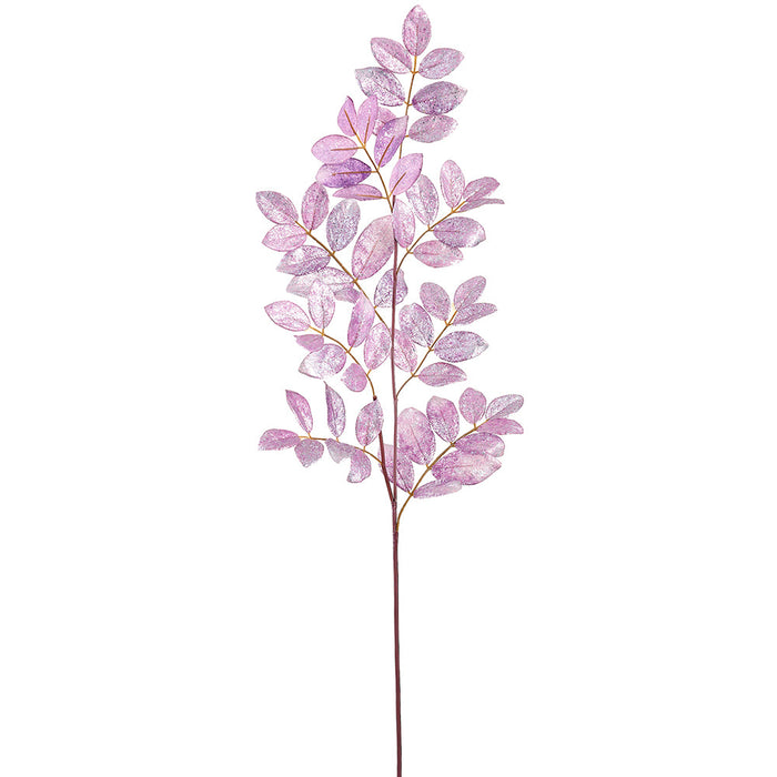 33" Glittered Artificial Ficus Leaf Stem -Lavender (Pack of 12) - XAS476-LV