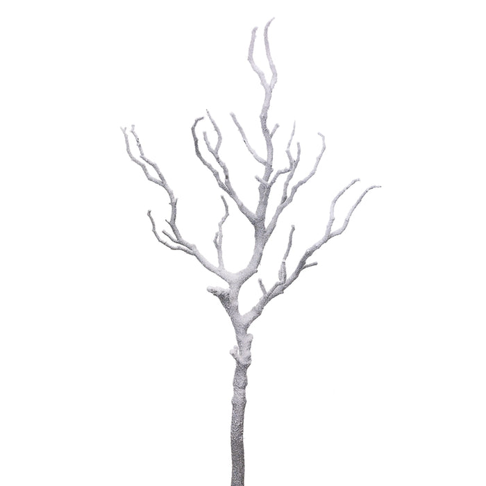 28" Flocked Twig Artificial Branch Stem -Brown/Snow (Pack of 6) - XAS477-BR/SN