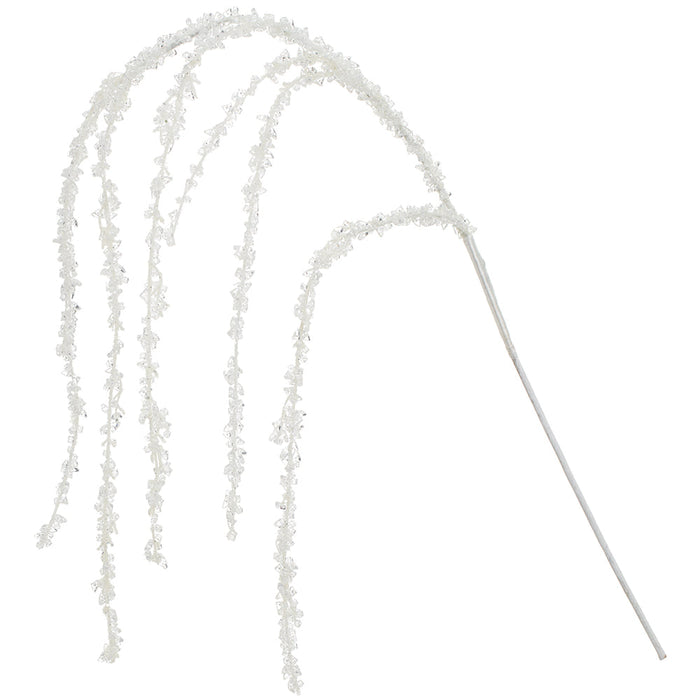47" Hanging Iced Artificial Stem -Clear/White (Pack of 12) - XAS533-CW/WH
