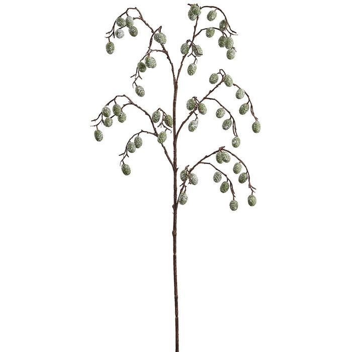 35" Plastic Pinecone Artificial Twig Stem -Green (Pack of 12) - XAS547-GR