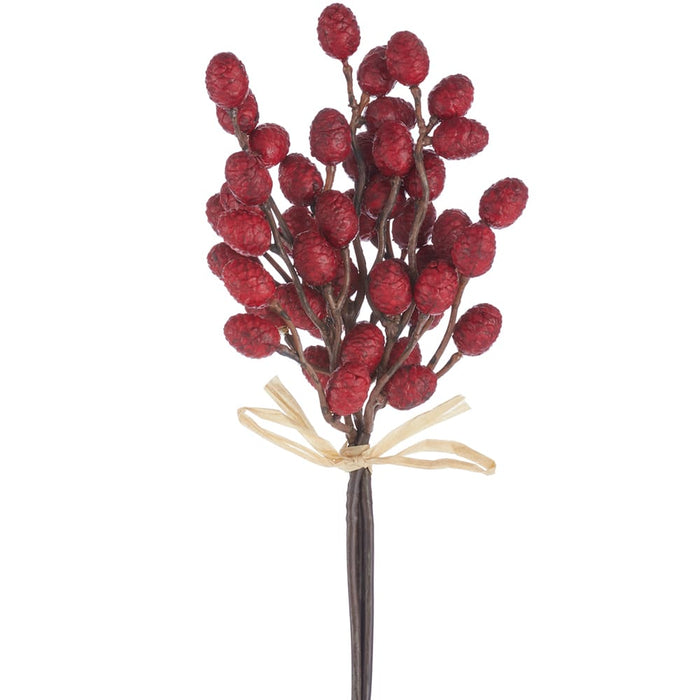 10" Plastic Pinecone Artificial Stem Bundle -Burgundy (Pack of 12) - XAS551-BU