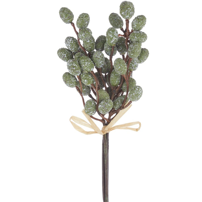 10" Plastic Pinecone Artificial Stem Bundle -Green (Pack of 12) - XAS551-GR