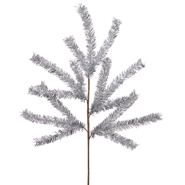 31.5" Tinsel Artificial Pine Stem -Silver (Pack of 12) - XAS556-SI