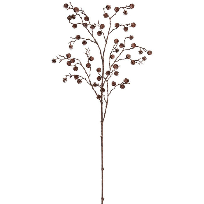 35" Plastic Pinecone Artificial Twig Stem -Brown (Pack of 12) - XAS561-BR
