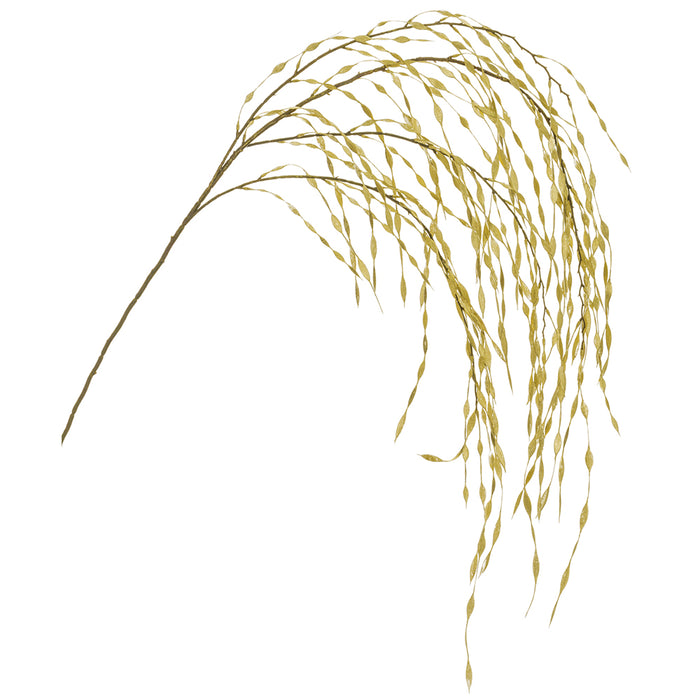 47" Hanging Glittered Artificial Willow Leaf Stem -Gold (pack of 12) - XAS578-GO