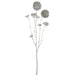 36" Artificial Frosted Metallic Skimmia Flower Stem -Silver (pack of 12) - XAS594-SI