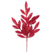 24" Glittered Laurel Bay Leaf Artificial Stem -Red/Red (pack of 36) - XAS632-RE/RE