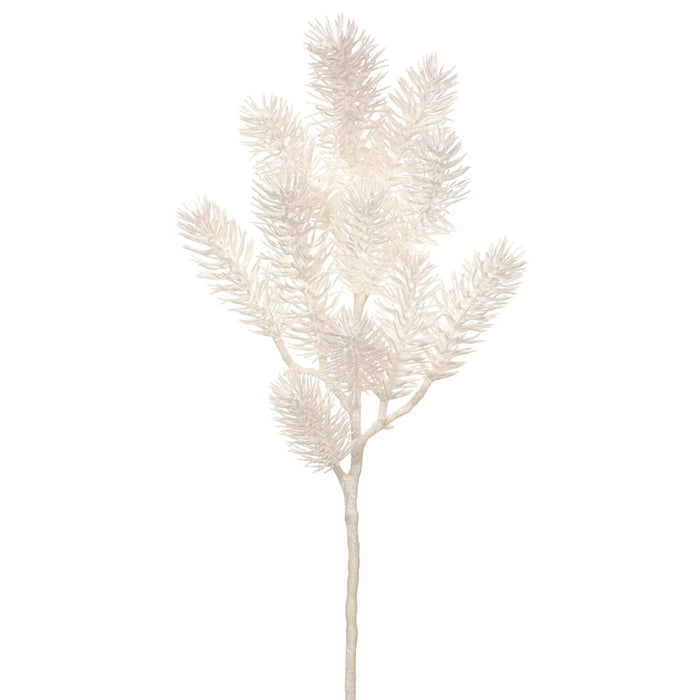 17" Snowed Artificial Pine Stem -White (pack of 12) - XAS640-WH