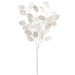 18" Glittered Artificial Silver Dollar Lunaria Leaf Stem Bundle -Pearl (Pack of 36) - XAS653-PEA