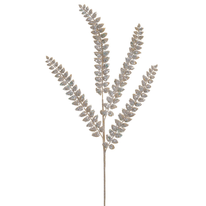 32" Glittered Fern Artificial Stem -Tiffany Gold (pack of 12) - XAS663-GO/TF
