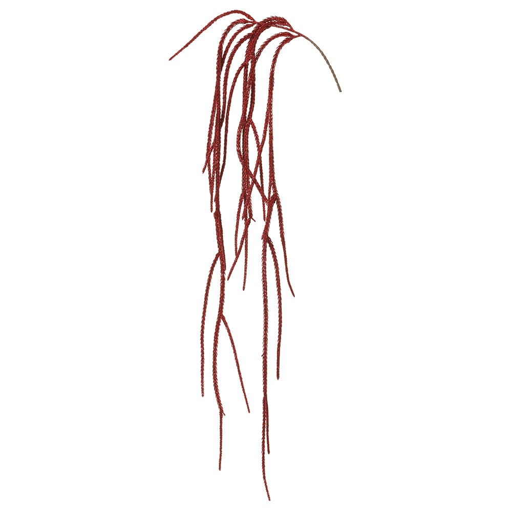 45" Hanging Glittered Artificial Amaranthus Flower Stem -Red (Pack of 12) (Open Box) - SAFR-XAS677-RE