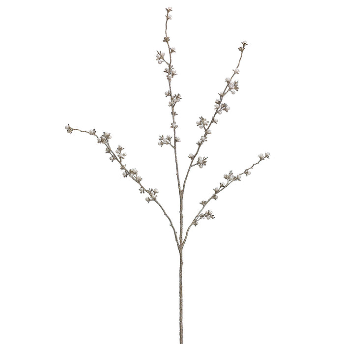 40" Glittered Pearl Artificial Stem -Champagne/Clear (Pack of 12) - XAS693-CN/P