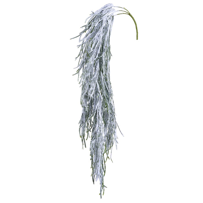 33" Flocked Artificial Hanging Grass Stem -White (Pack of 12) - XAS721-SN