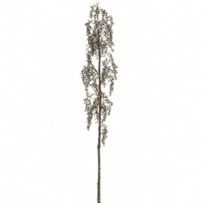 55" Glittered & Iced Artificial Berry Tree Branch Stem -Brown (Pack of 6) - XAS737-BR