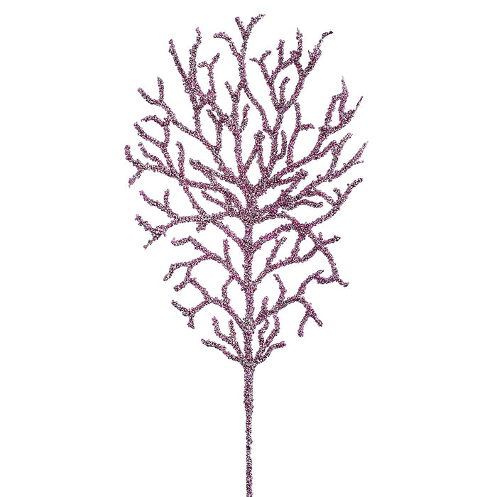 19.5" Glittered Artificial Plastic Coral Stem -Pink (Pack of 12) - XAS763-PK