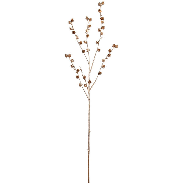 34" Metallic Artificial Pinecone Stem -Gold (Pack of 12) - XAS819-GO
