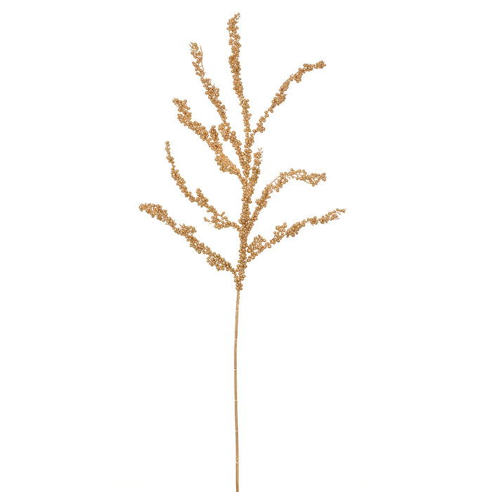 46" Glittered Artificial Berry Stem -Gold (Pack of 12) - XAS854-GO