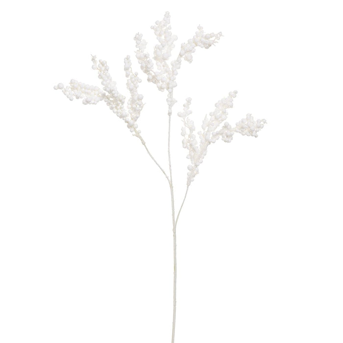 28" Snowed Artificial Berry Stem -White (pack of 12) - XAS855-WH
