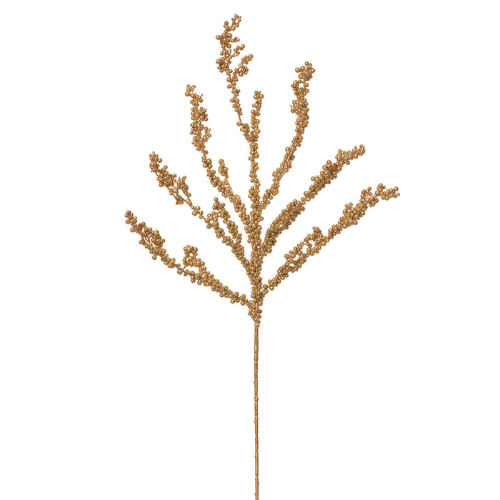 32" Glittered Artificial Berry Stem -Gold (Pack of 12) - XAS870-GO