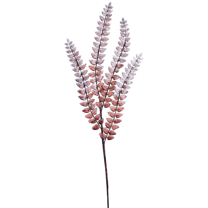 32" Flocked Artificial Fern Stem -Brown (Pack of 12) - XAS887-BR