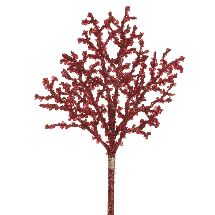 18" Beaded Diamond Artificial Stem Bundle -Red (Pack of 12) - XAS889-RE
