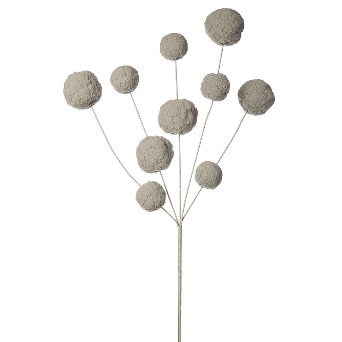 24" Artificial Pompon Stem -Gray (pack of 12) - XAS900-GY