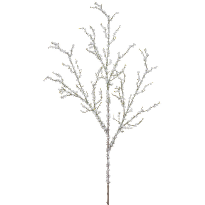 18" Snowed & Glittered Artificial Plastic Twig Stem -White (pack of 72) - XAS915-WH/GL